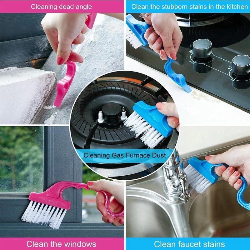 Multifunction Corner Window Groove Cleaning Brush / Double-head Sliding Track Scraper