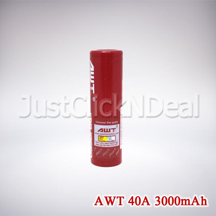 Baterai 18650 AWT 40A 3000mAh Authentic Original Ori Battery