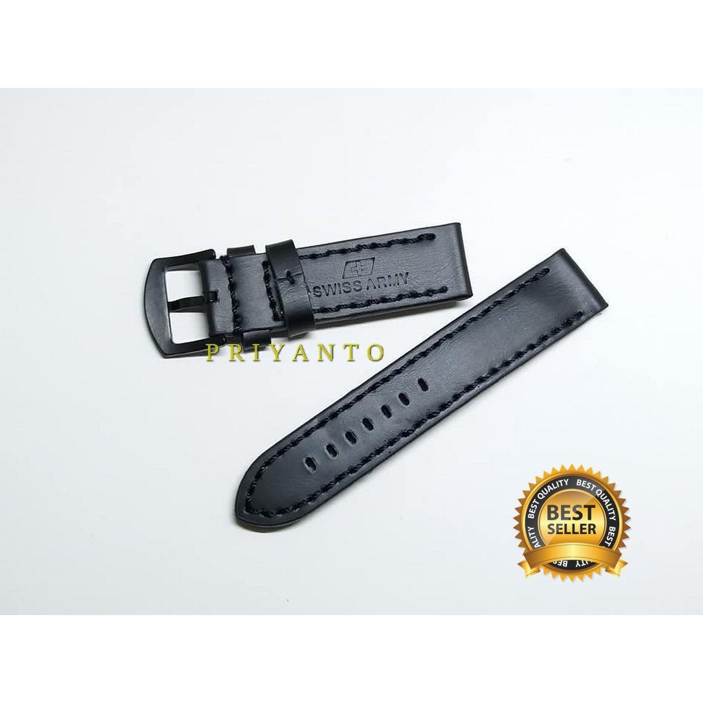 Tali kulit Swiss Army 22 24 mm coklat murah strap tali kulit 22 24mm