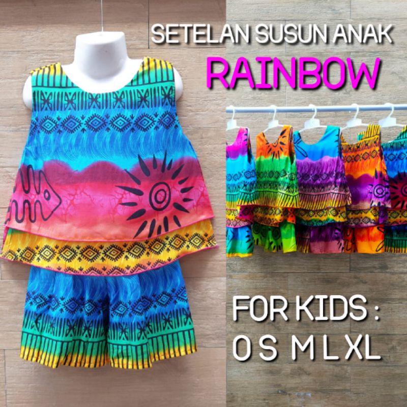 [PUSAT KULAKAN] SETELAN ANAK SUSUN ETNIK BAHAN RAYON ADEM