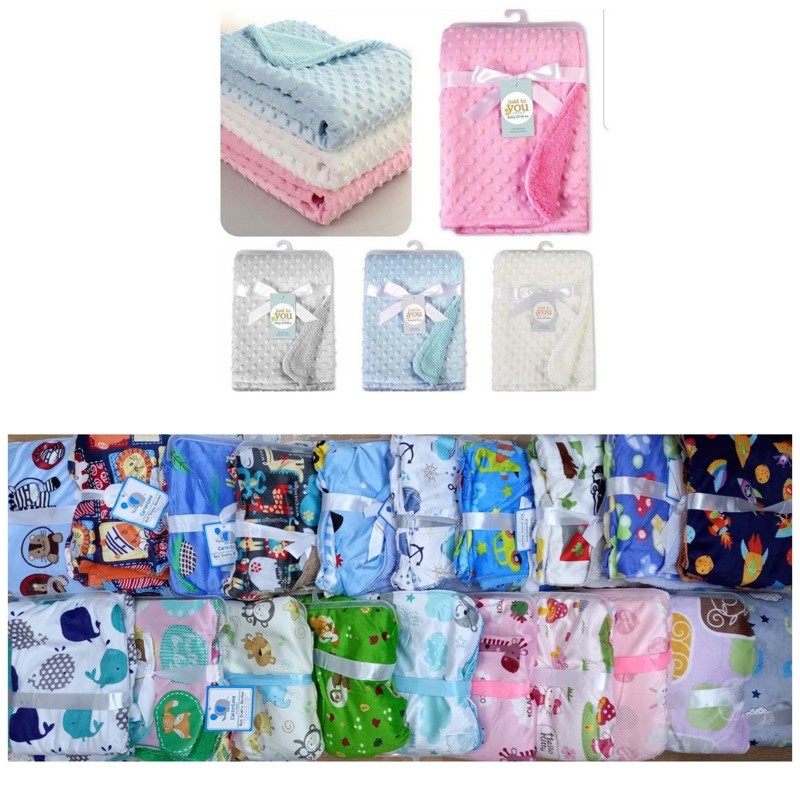 Just to You Baby Blanket SELIMUT BAHAN Lembut Motif / Polos Polkadot