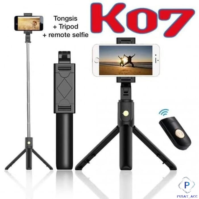 R01- Tongsis 3 IN 1 Selfie Stick Mini tripod WIth Remote