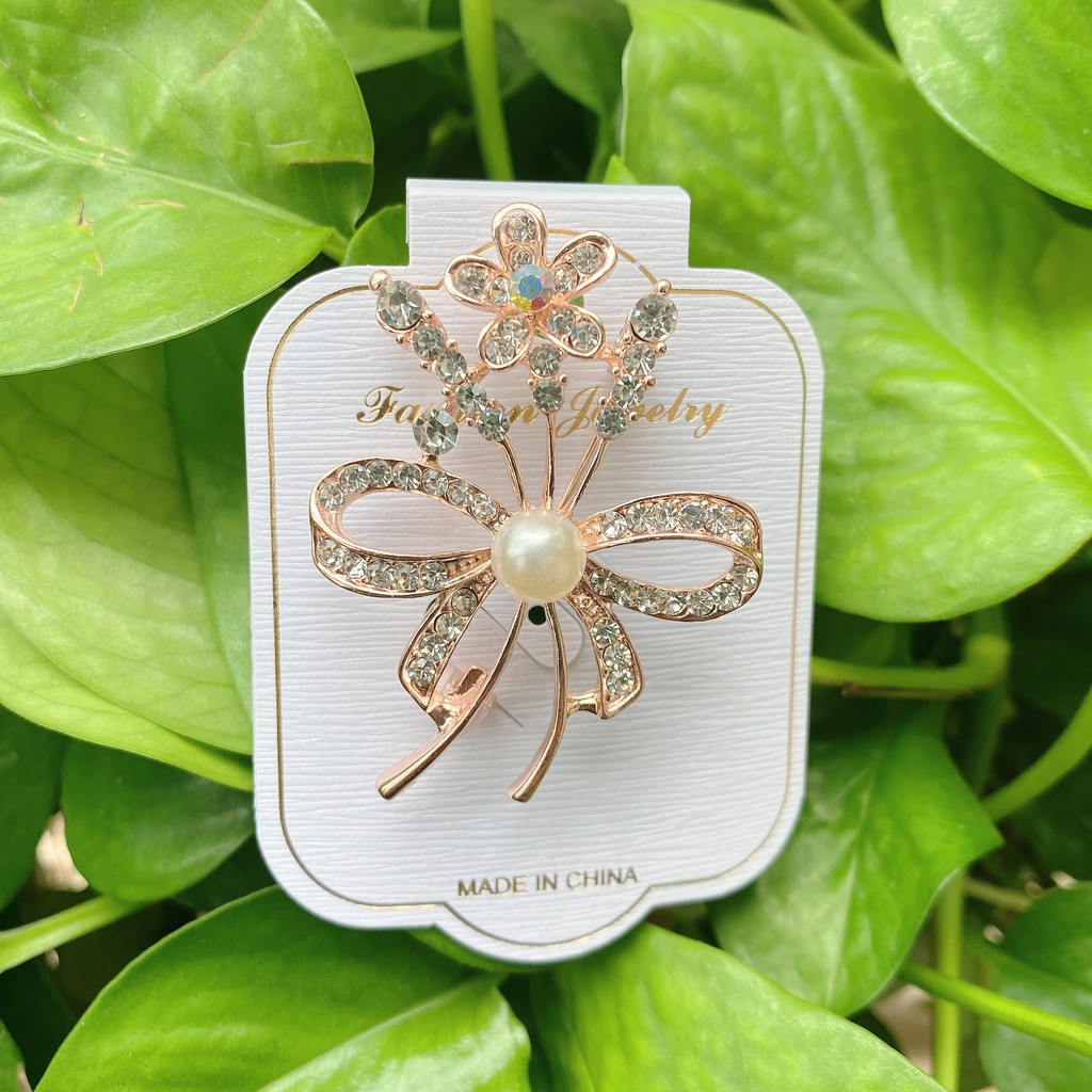 Baru Kreatif Mutiara Pin Bros Berlian Imitasi Bros Elegan Cukup Gaya Bros Mutiara Bros-4#