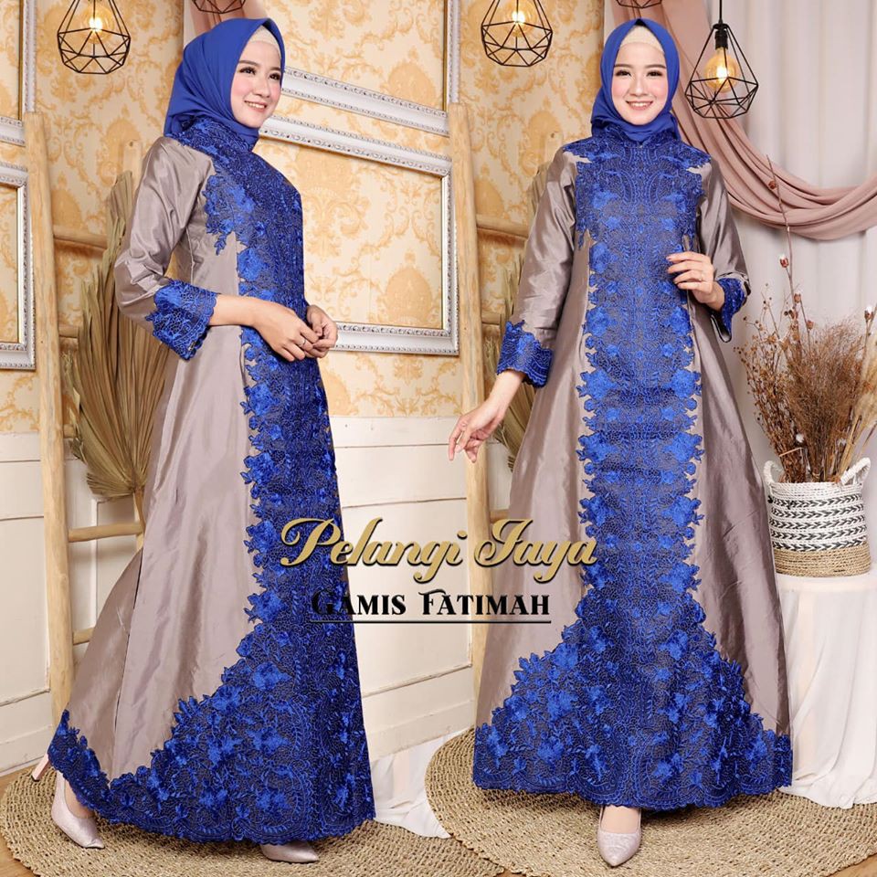 Gamis Muslim Wanita Taffeta Fatimah Aneka Pilihan Warna