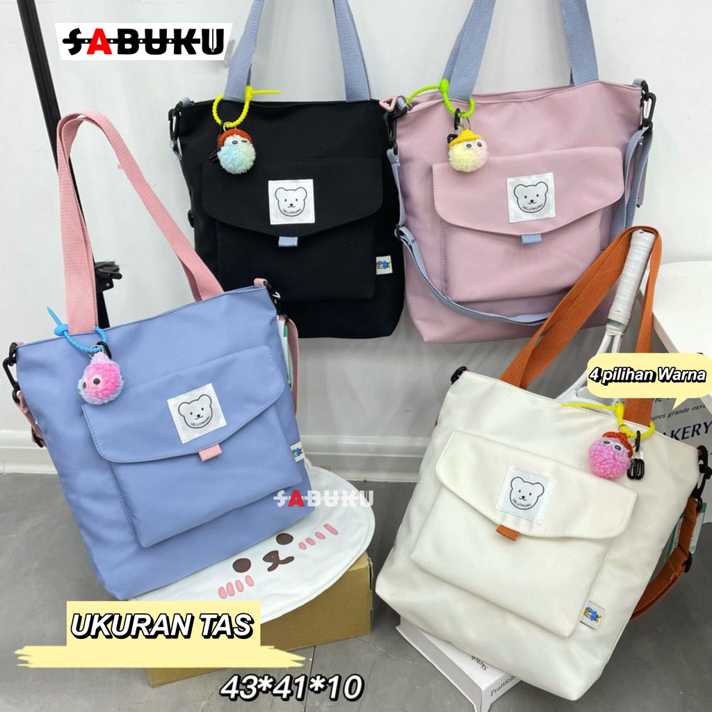 Tas Tote Bag Wanita Resleting Bahan Lembut dan Halus Tas Sekolah Fashion Wanita -251