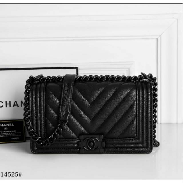 Tas Chanel Le Boy Chevron BL/14525 Caviar