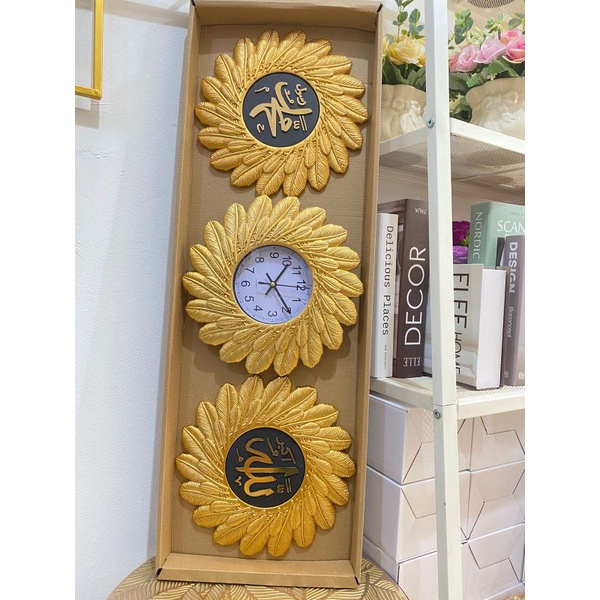 HIASAN JAM DINDING SET / WELLDECOR JAM DINDING SET 3 / JAM DINDING WELLDECOR KALIGRAFI