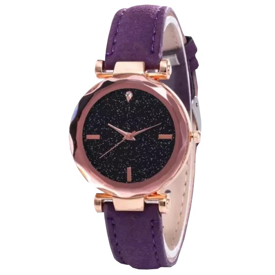 Jam Tangan Kulit Fashion Starry KULIT + CHOKER Women's Watches Watch Faux Leather Korea Style