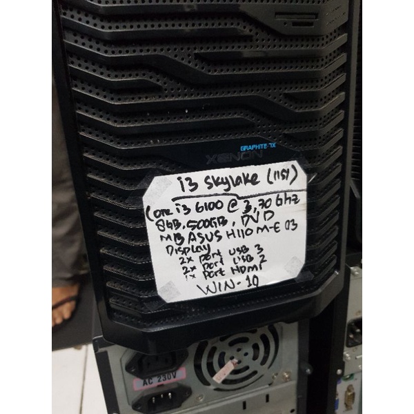 PC kantor rakitan core i3- 6100 DDR4
