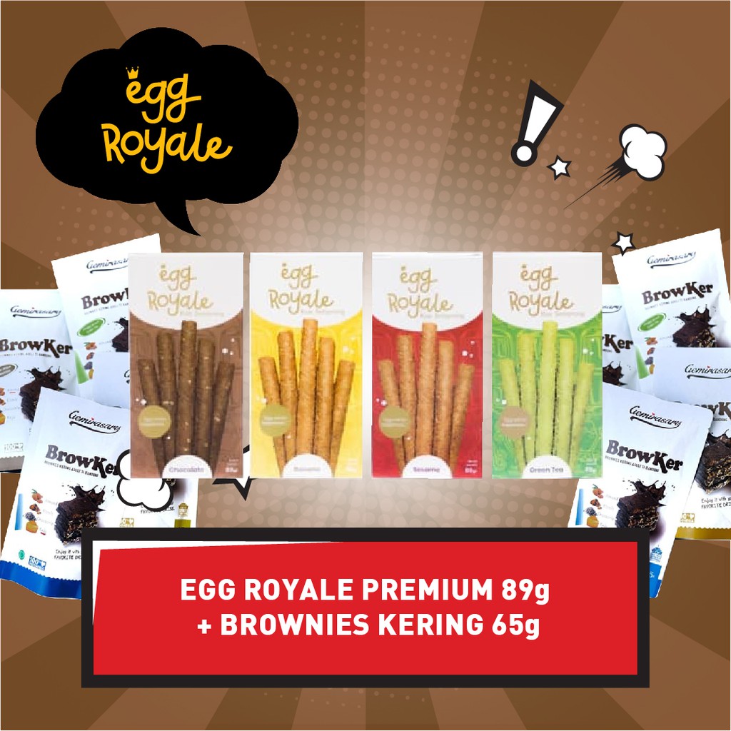 Egg Royale 89gr Bonus Brownies Kering 65gr Brownies Snack Cemilan Camilan