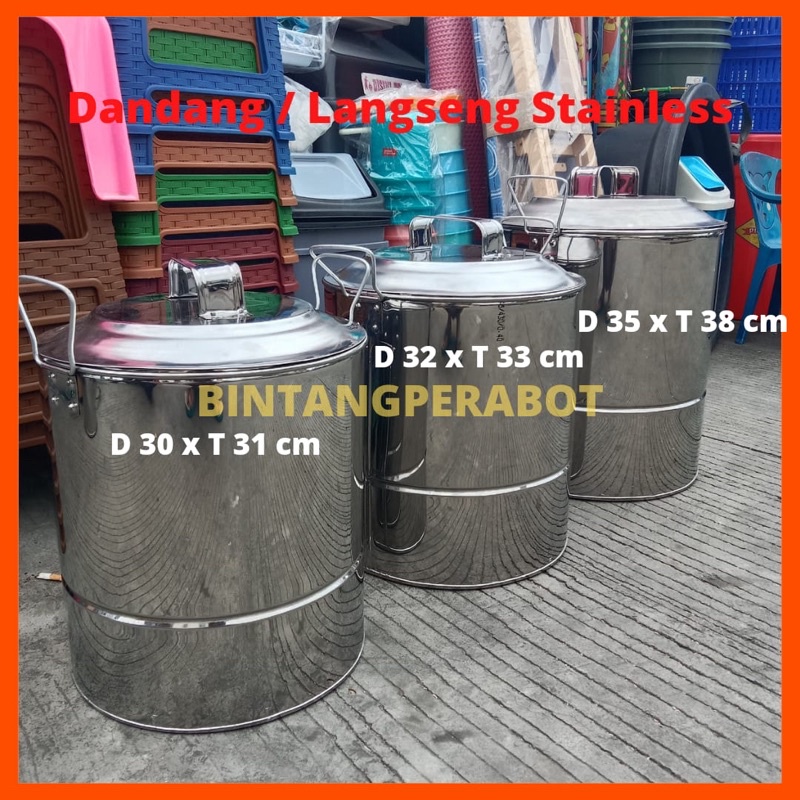 STAINLESS - Dandang Langseng Panci No 30 32 35 cm / Panci Langseng stainless / Panci Langseng Masak 