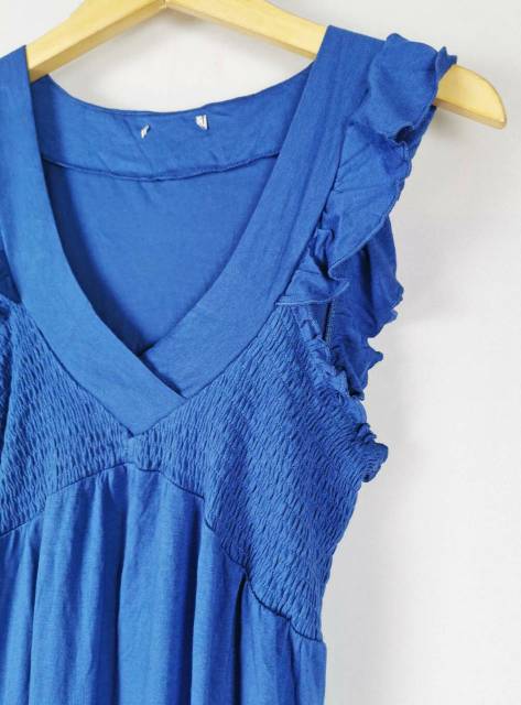 Loft electric blue flutter swing dress