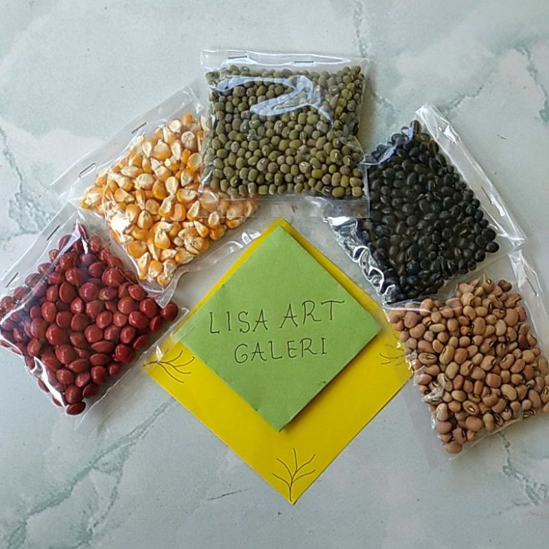 Paket 5 jenis biji-bijian untuk kolase