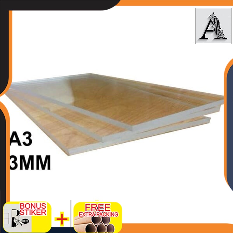 

Promo Acrylic Transparan 3mm A3 / akrilik bening / UK 42 X 297 CM