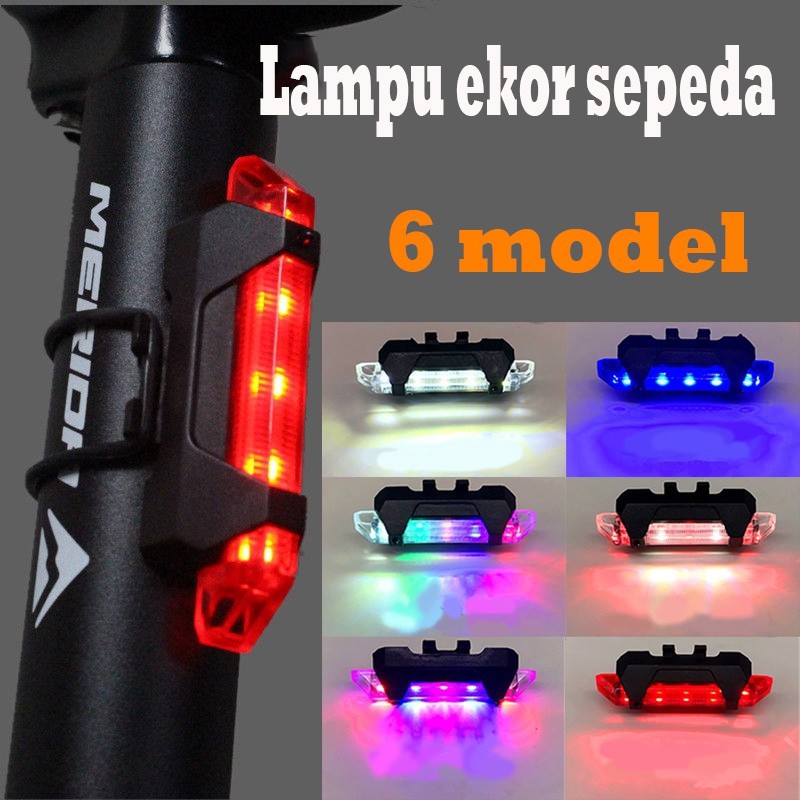 SH8-2 New Multiple Colour Style Lampu Belakang Sepeda LED USB Rechargeable Waterproof Style LED Tail Grab