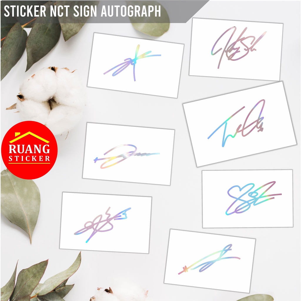 STIKER HOLOGRAM PELANGI MEMBER NCT SIGN AUTOGRAPH TANDATANGAN SEHARI JADI CUSTOM STICKER