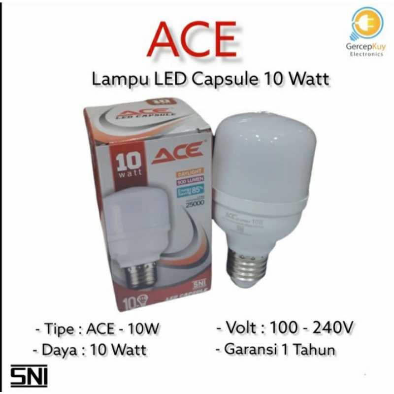 Lampu LED Capsule ACE 10 Watt Putih E27