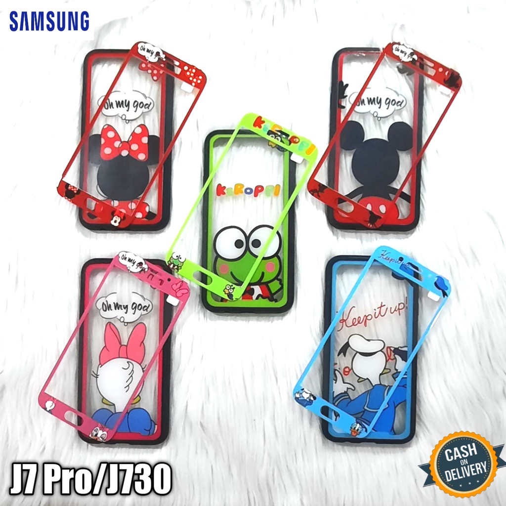 case 360 transparan motif for samsung J7 pro