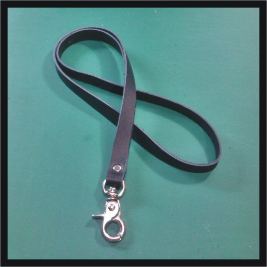 

tali id card kulit asli warna hitam | lanyard name tag | leather goods