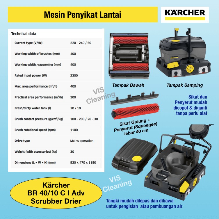 Scrubber Drier Karcher BR 40/10 C I Adv ( Mesin Penyikat Lantai )