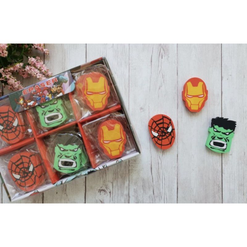 (6pc) hapusan anak lucu BTS BT 21/PENGHAPUS DINO/STIP-Superhero