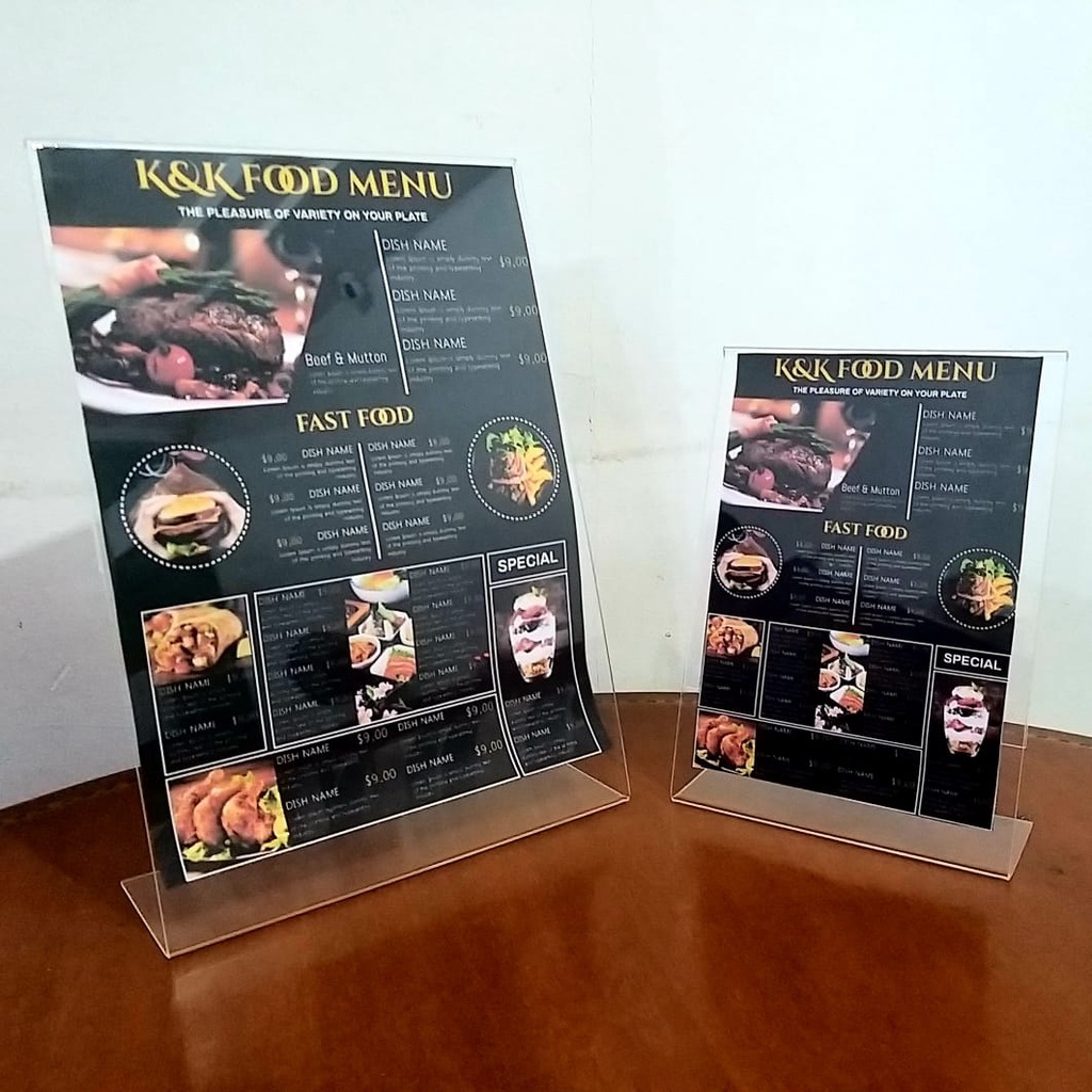 

Tempat Brosur Meja A5 21x15 TENT CARD ACRYLIC Standing Premium