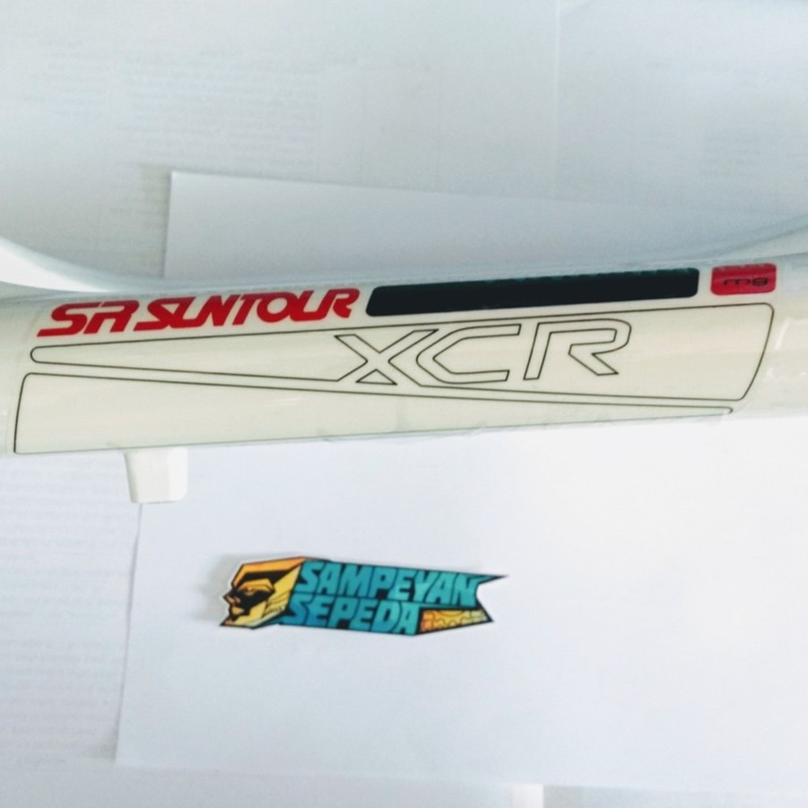 Fork Shock Skok Sepeda MTB Federal Suntour XCR 26 Lock Preload Travel 110 T110 Putih