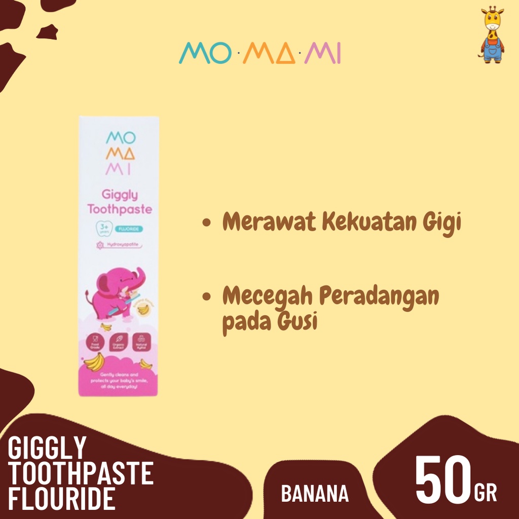 Momami Giggly Toothpaste Flouride 50gr - Pasta Gigi / Odol Anak