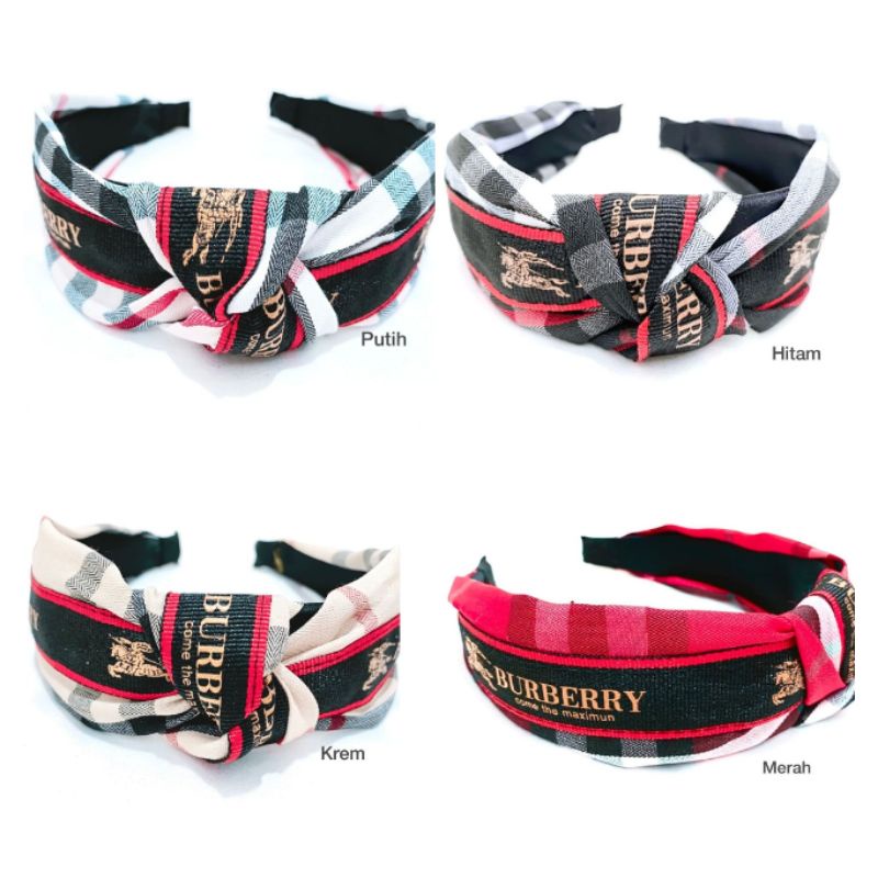 Bando korea Premium Quality Motif Burberryxx Bandana Lebar Import  Bando Korea Fendix Bahan Bagus Bandana import Branded Band B-88902