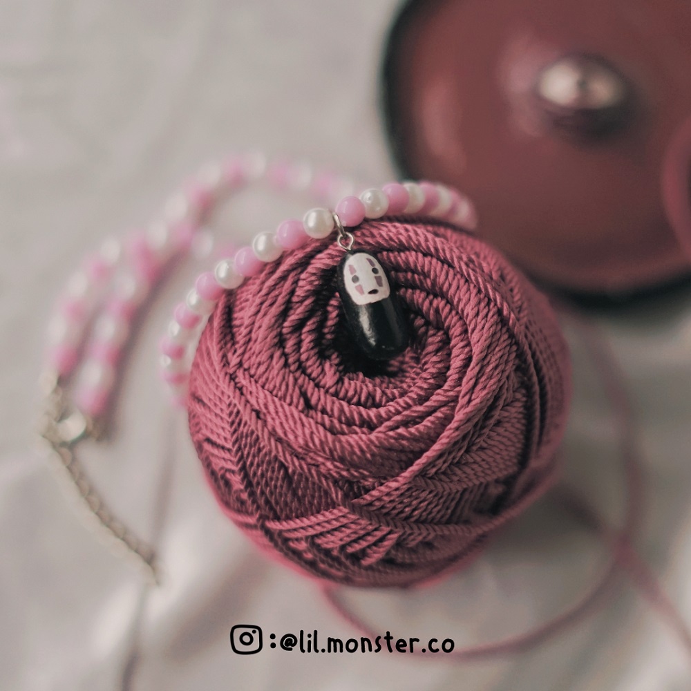 Necklace - Kaonashi Clay pearl necklace