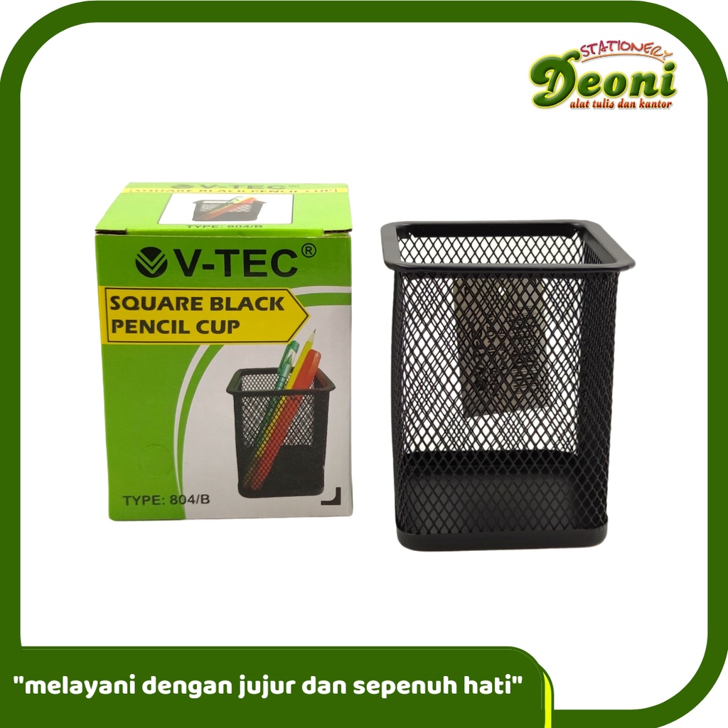 

V-TEC 804 Square Black Pencil Cup Tempat Pensil