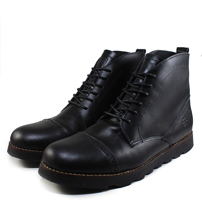 Sauqi Footwear Kopp Sepatu Boots Pria Kulit Asli - Black