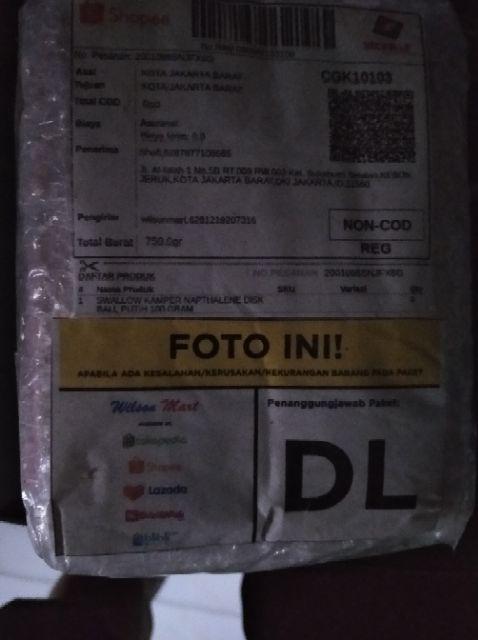 Swallow Kamper Napthalene Disk Ball Putih 100 Gram