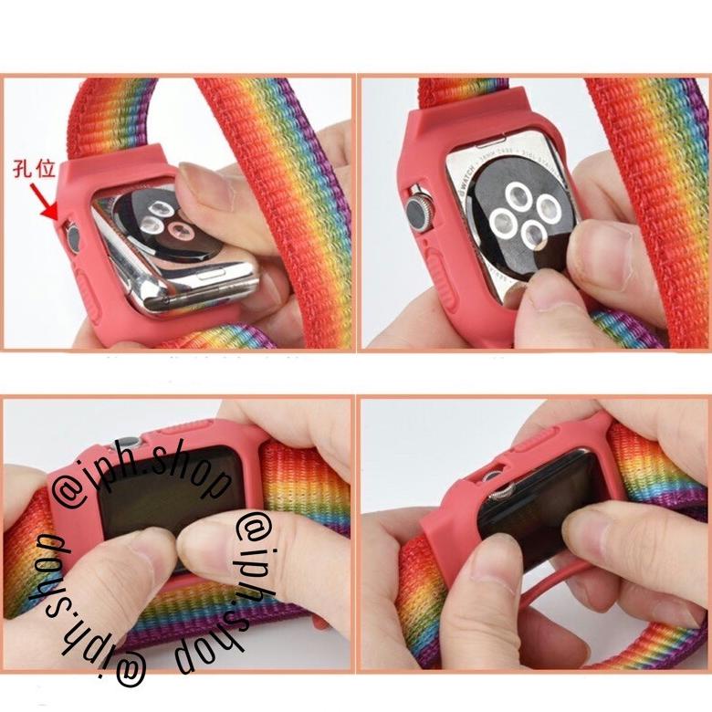 ➘9r Harga Murah⋆➘ Case Apple Watch iWatch Strap Apple Watch 44mm 42mm 40mm 38mm Tali Jam Smartwatch 
