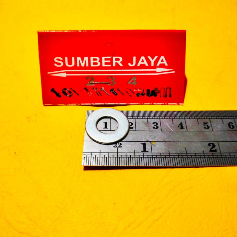 Ring plat putih M8 8 x 18 isi 100 TERMURAH