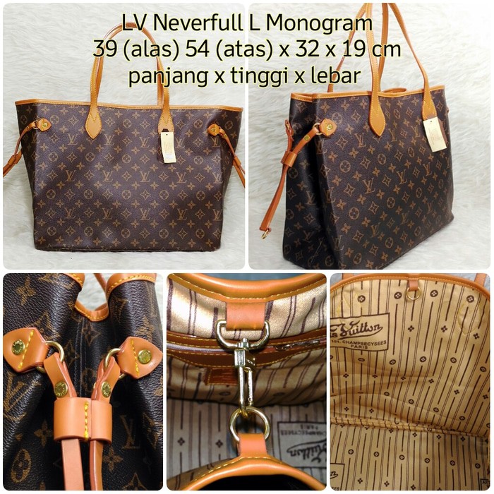 PROMO Tas LV Neverfull L Monogram Matang Terlaris