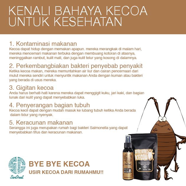 Cairan pengusir kecoak spray Anti kecoa SanGreat Bye Bye Kecoa repellent 100 ml untuk kecoak kecil maupun besar untuk di dapur, kamar mandi, mobil dan tempat lainnya