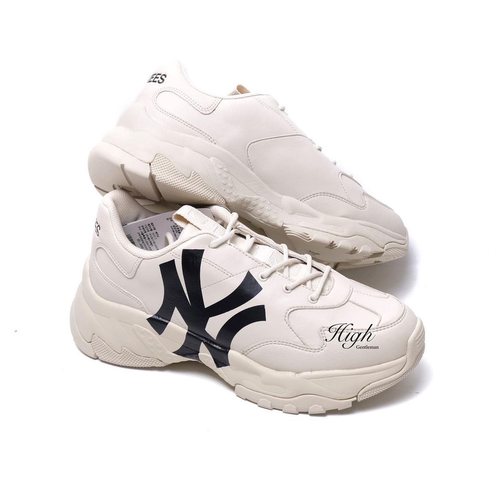 MLB NY Yankees Big Ball Chunky Sneakers Beige 100% Authentic