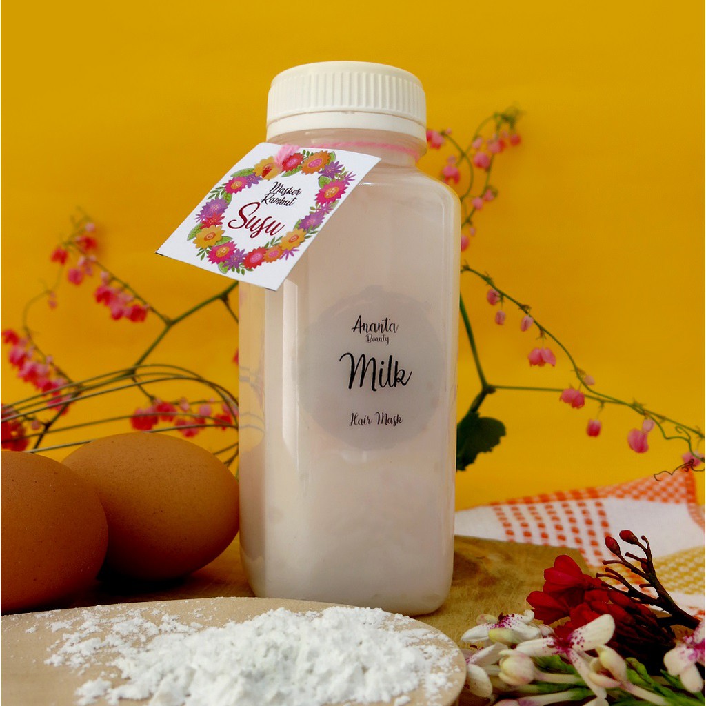 Masker Rambut Susu Mengandung Keratin Dan Minyak Zaitun Netto