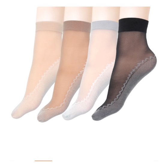 Kaos Kaki Stoking Wanita Elastis Stocking Pendek Anti Slip Import