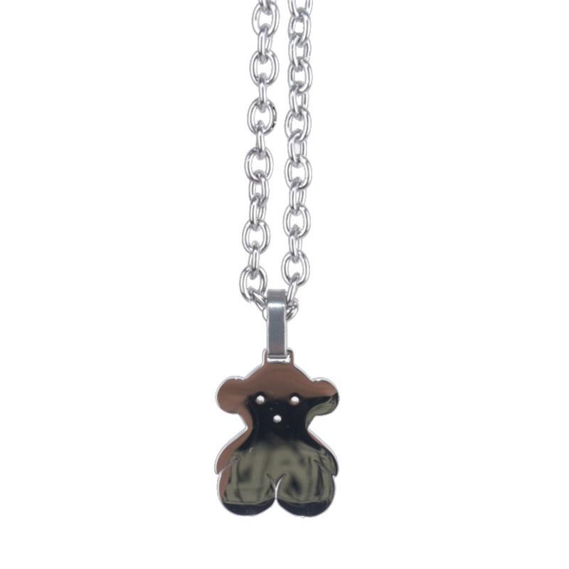 Korea ins Keren hip hop Bumi Beruang Kalung WANITA baja titanium kalung trendi Eropa dan Amerika lio