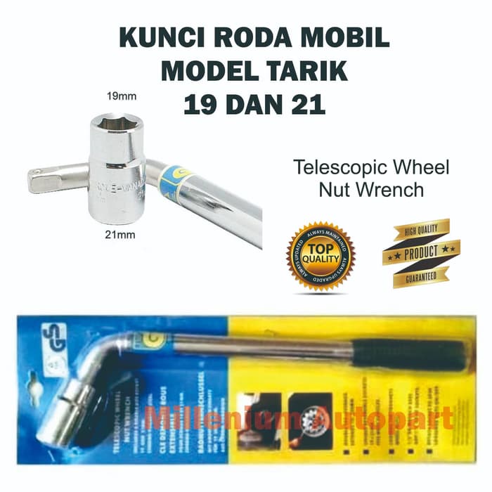 KUNCI RODA MOBIL MODEL TARIK MERK GS UKURAN 19 - 21 VANADIUM CHROME