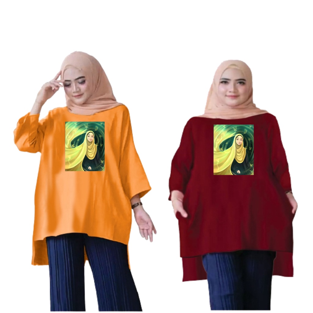 Tunik Jumbo Wanita Hijab 02/ Atasan Wanita XXL