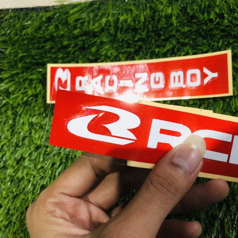 Sticker cutting RCB Racing boy stiker motor bukan printing