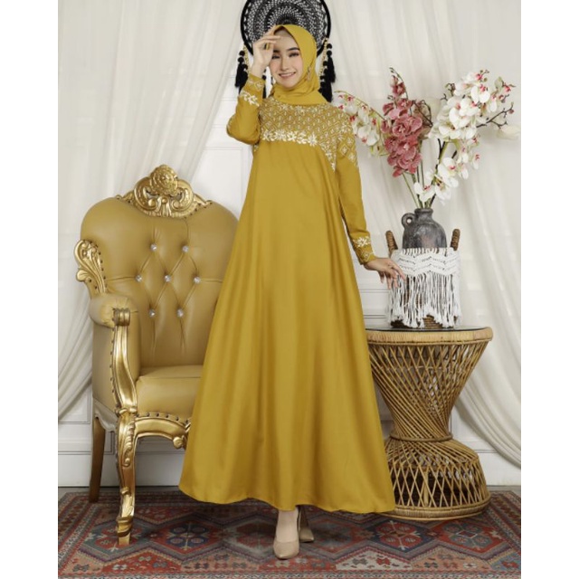 Gamis madina harika // gamis bordir // gamis pesta // terbaru best seller