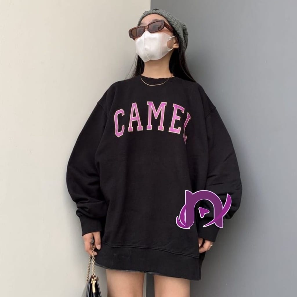 BEFAST - ZEC OOTD Wanita Sweater HIMAWARI / Sweater Crewneck Camel (LD 96, P 60) / Fashion Wanita Kekinian / Sweater Ala Korean / Sweater Keluaran Terbaru 2021 / Sweater Motif / Sweater Remaja