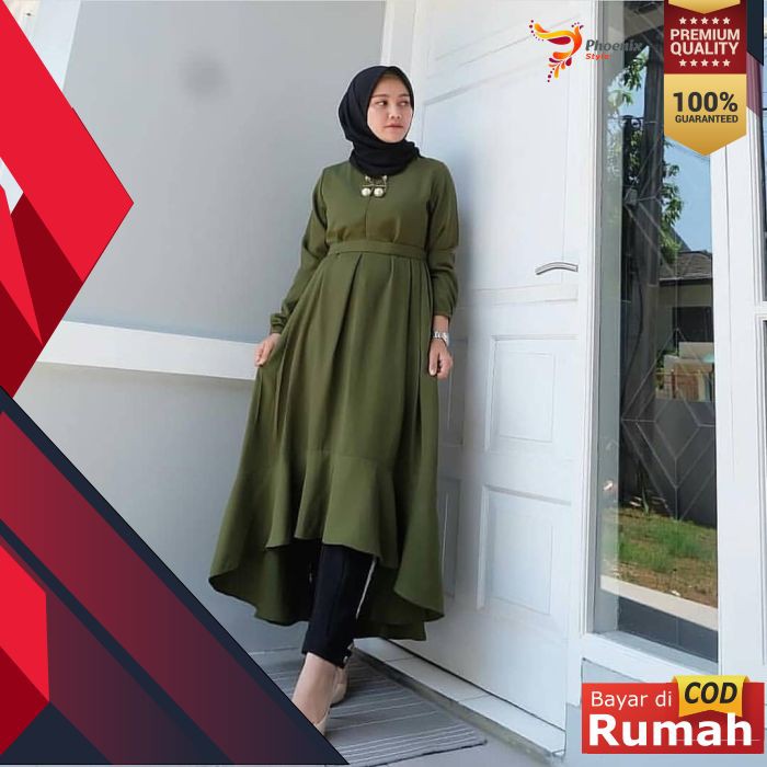 BAJU ATASAN PAKAIAN MUSLIMAH TUNIK NADA ATASAN TUNIK FASHION WANITA MUSLIM