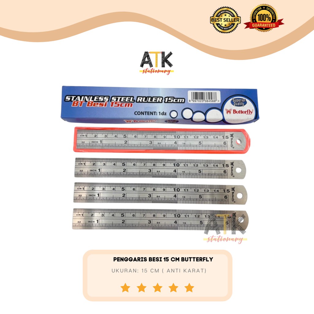 

Penggaris Besi 15 cm Butterfly atk