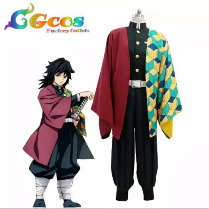 Rahma | Kimetsu No Yaiba Giyuu Tomioka Costume Cosplay Kekinian Terlaris