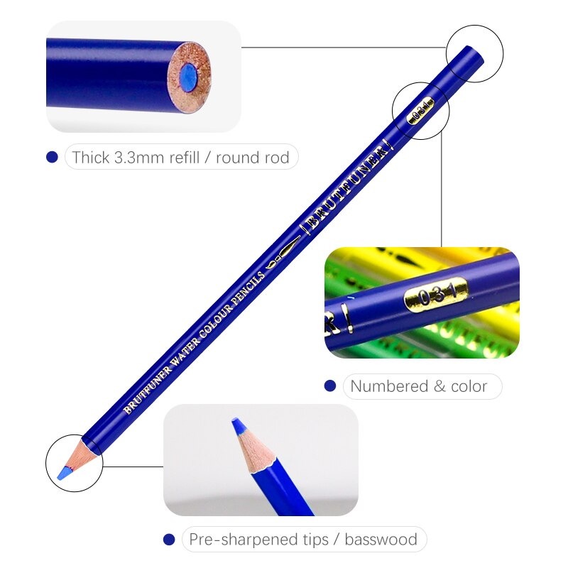 

Pensil Warna Brutfuner Painting Oil & Water Pencil Artist Color Pencils Set 48pcs